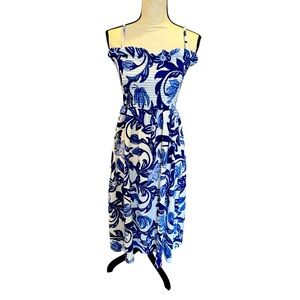 H&M Asymmetrical Blue and White Sundress